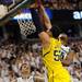Michigan junior Jordan Morgan is blocked at the basket by Michigan State senior Derrick Nix during the first half at Breslin Center in East Lansing on Tuesday, Feb. 12. Melanie Maxwell I AnnArbor.com